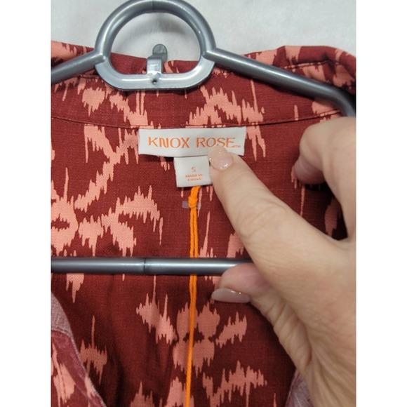NWT Knox Rose Burnt Red Button Down Long Sleeve Women's Top Sz S - Picture 4 of 7